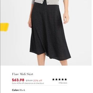 Banana republic pleated midi skirt